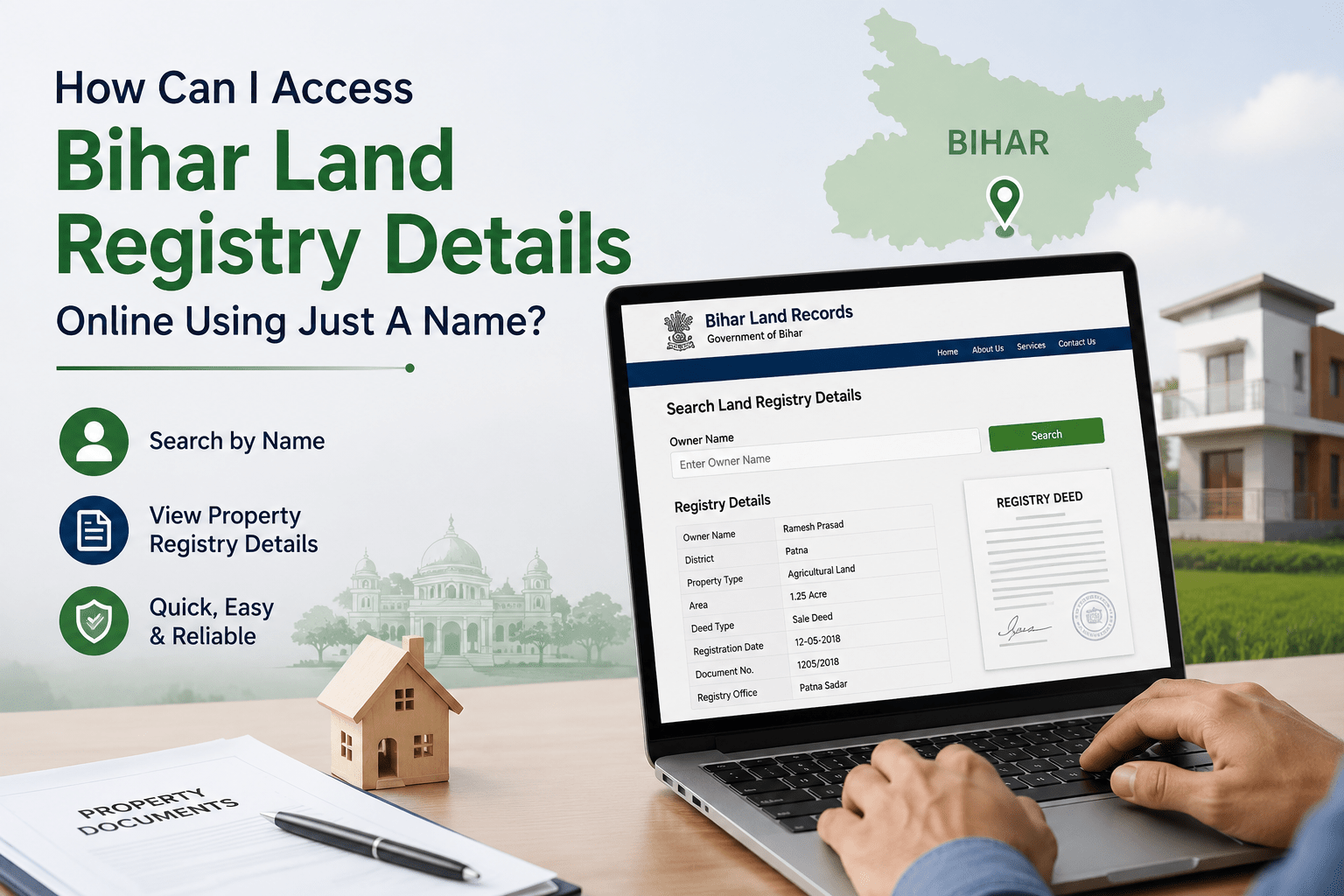 How Can I Access The Bihar Land Registry Details Online Using Just A Name?