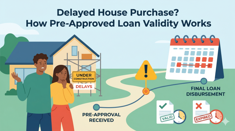 Delayed house purchase affecting pre-approved home loan validity and loan offer period